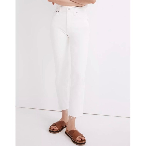 Madewell Denim - NWT Madewell The Perfect Vintage Jean W29 Ivory White High Rise Denim Raw Hem
